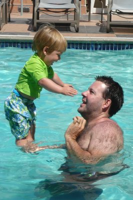 Jonah and Daddy in Pool